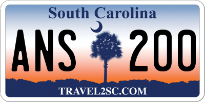 SC license plate ANS200