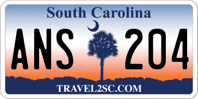 SC license plate ANS204