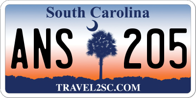 SC license plate ANS205