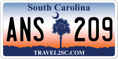 SC license plate ANS209