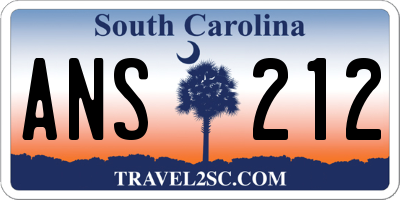 SC license plate ANS212