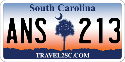 SC license plate ANS213