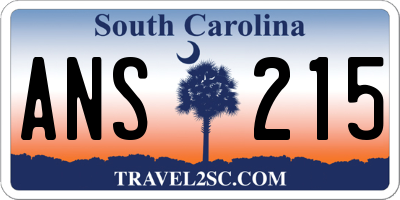 SC license plate ANS215