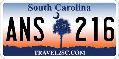 SC license plate ANS216