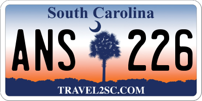 SC license plate ANS226