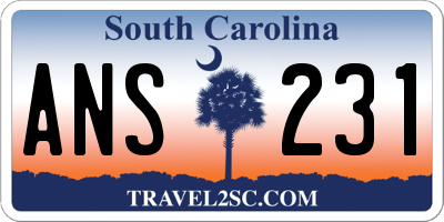 SC license plate ANS231