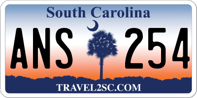 SC license plate ANS254