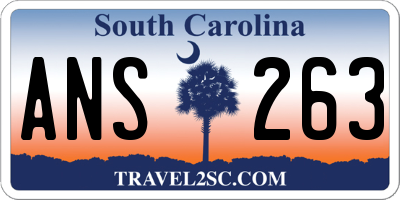 SC license plate ANS263