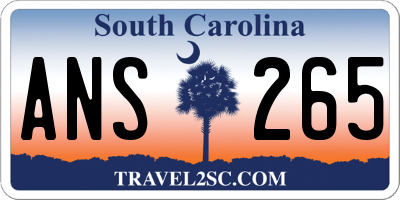 SC license plate ANS265