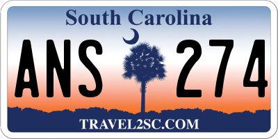 SC license plate ANS274