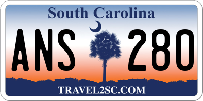 SC license plate ANS280
