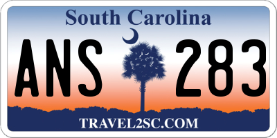 SC license plate ANS283