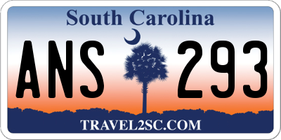 SC license plate ANS293