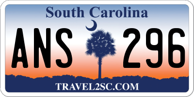 SC license plate ANS296
