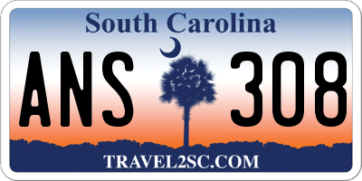 SC license plate ANS308