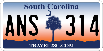 SC license plate ANS314