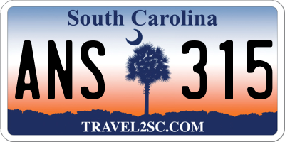 SC license plate ANS315