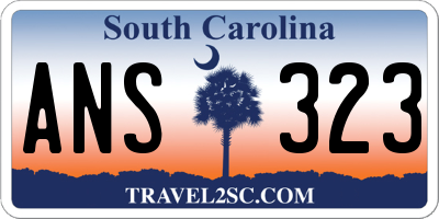 SC license plate ANS323