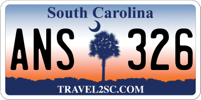 SC license plate ANS326