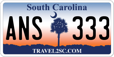 SC license plate ANS333
