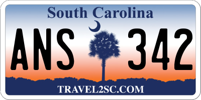 SC license plate ANS342