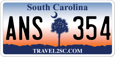 SC license plate ANS354