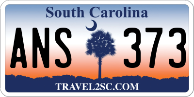 SC license plate ANS373
