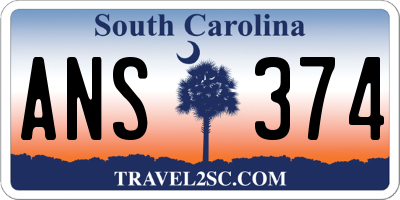 SC license plate ANS374