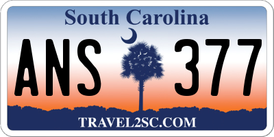 SC license plate ANS377