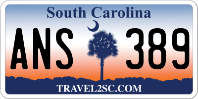 SC license plate ANS389
