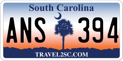 SC license plate ANS394
