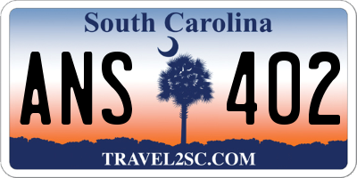 SC license plate ANS402
