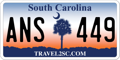 SC license plate ANS449