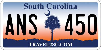 SC license plate ANS450
