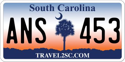 SC license plate ANS453