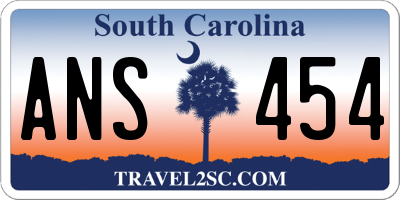 SC license plate ANS454