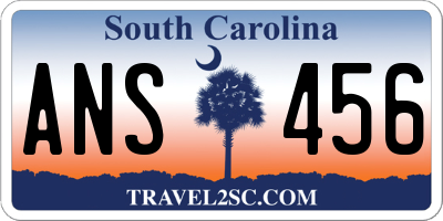 SC license plate ANS456