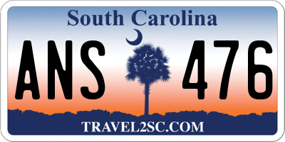 SC license plate ANS476