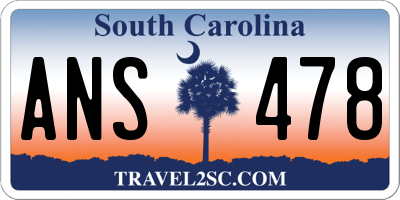 SC license plate ANS478