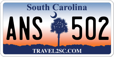 SC license plate ANS502