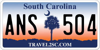 SC license plate ANS504