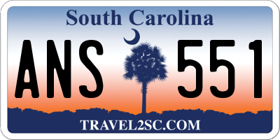SC license plate ANS551