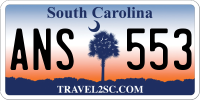 SC license plate ANS553