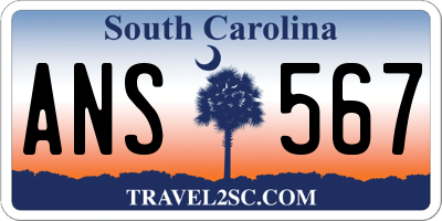 SC license plate ANS567