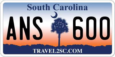 SC license plate ANS600