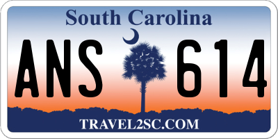 SC license plate ANS614