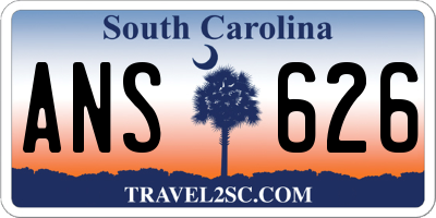 SC license plate ANS626