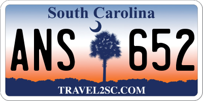 SC license plate ANS652
