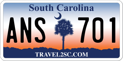 SC license plate ANS701