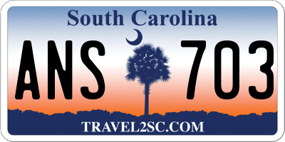 SC license plate ANS703